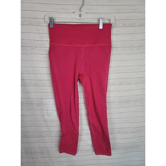 Free People Movement Pink Ribbed Leggings, sz Medium - Picture 2 of 13